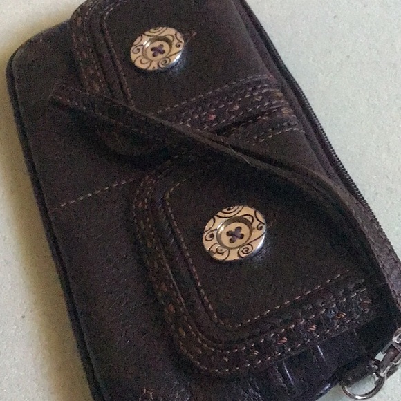 Brighton vintage wristlet wallet. Brown pockets and zippers NWOT - Picture 7 of 10